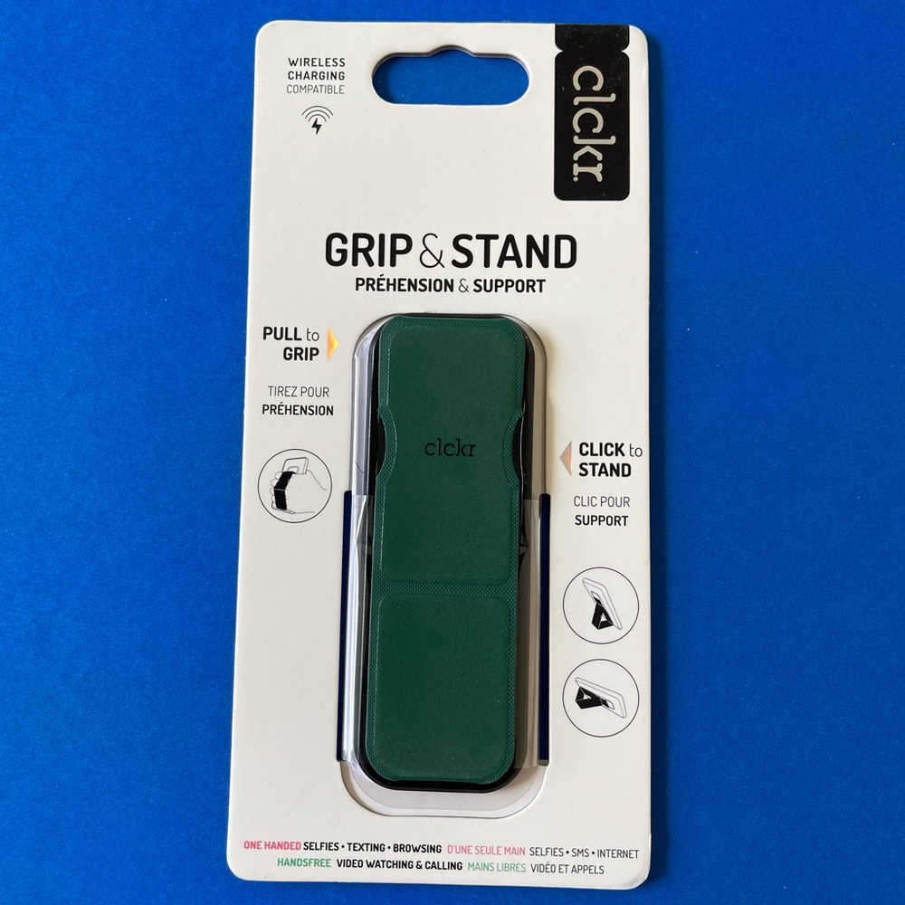 CLCKR Phone Grip & Stand - Reflective Green
